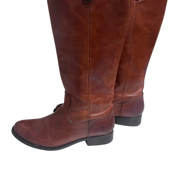 FRYE Melissa Button Leather Riding Boots – Cognac Brown – Size 6.5B - Picture 4 of 15